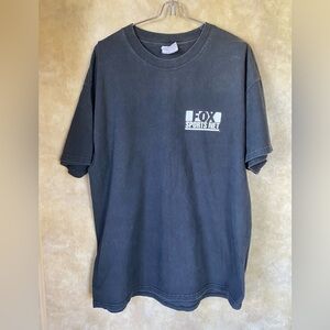 Vintage 90s Y2K Hanes Beefy T Faded Black White Fox Spots Net Graphic Unisex